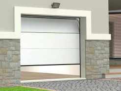 Somfy Garagedeur-Sectionale Garagedeur Houtdecor Wit Met Motor - Prieta
