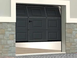 Vente-unique Garagedeur-Sectionale Garagedeur Met Somfy Motor Met Centrale Loopdeur Antraciet - Caopas