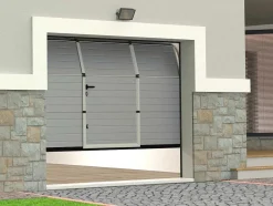 Somfy Garagedeur-Sectionale Garagedeur Met Groefeffect Centrale Deur Grijs Met Motor - Noria
