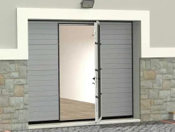 Somfy Garagedeur-Sectionale Garagedeur Met Groefeffect Centrale Deur Grijs Met Motor - Noria