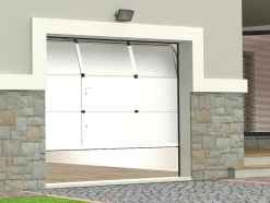 Somfy Garagedeur-Sectionale Garagedeur Met Glad Effect Met Centrale Witte Loopdeur En Motor - Lavega
