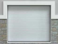 Somfy Garagedeur-Sectionale Garagedeur Met Wit Groefeffect En Motor - Noria