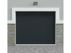 Vente-unique Garagedeur-Sectionale Garagedeur Met Groefeffect Antraciet - Noria