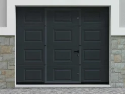 Somfy Garagedeur-Sectionale Garagedeur Met Motor Met Centrale Antraciet Loopdeur - Caopas