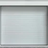 Vente-unique Garagedeur-Sectionale Garagedeur Wit Gegroefd Effect Met Motor - Noria