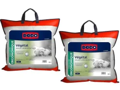 DODO Hoofdkussen-Set 2 Ergonomische Hoofdkussens Met Vormgeheugen Vegetal - 60X60 Cm