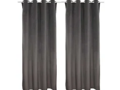 OZAIA Huistextiel-Set 2 Gordijnen Luxe - Polyesterfluweel - 140X260Cm - Grijs