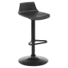 Vente-unique Barmeubel-Set "Bar": Barmeubel Morena + 2 Barkrukken Calas - Zwart En Notenhout-Effect