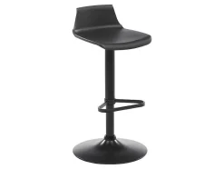 Vente-unique Barmeubel-Set "Bar": Barmeubel Morena + 2 Barkrukken Calas - Zwart En Notenhout-Effect