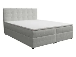 Ysmée Boxspringbed-Set Bed Met Hoofdbord Met Capitons + Bedbodem Met Opbergruimte + Matras + Dekmatras - 180 X 200 Cm - Stof - Lichtgrijs - Kida Van Ysmee