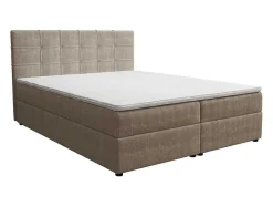 Ysmée Boxspringbed-Set Bed Met Hoofdbord Met Capitons + Bedbodem Met Opbergruimte + Matras + Dekmatra - 160 X 200 Cm - Stof - Taupegrijs - Kida Van Ysmee