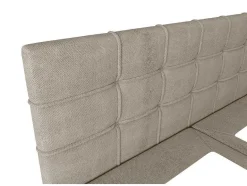 Ysmée Boxspringbed-Set Bed Met Hoofdbord Met Capitons + Bedbodem Met Opbergruimte + Matras+ Dekmatras- 180 X 200 Cm - Stof - Taupegrijs - Kida Van Ysmee