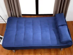 Vente-unique Scandinavisch-Set Blauwe Slaapbank Mishan En Grijs Tapijt Bunny