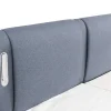 Palacio Elektrisch Relaxatiebed-Set Boxspring + Hoofdbord Met Ledlampjes + Elektrische Relaxbedbodems + Matras + Topmatras - 2 X 90 X 200 Cm - Blauwe Stof - Astemi Van