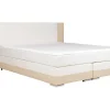 Ysmée Boxspringbed-Set Boxspring En Matras Met Hoofdeinde Met Leds + Lattenbodem + Matras + Dekmatras Asti Van Ysmee - 160 X 200 Cm - Kunstleer - Creme Wit