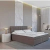 Ysmée Boxspringbed-Set Boxspring En Matras Met Hoofdeinde + Lattenbodem + Matras + Dekmatras Siero Van Ysmee - 160 X 200 Cm - Stof - Grijs