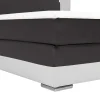 Ysmée Boxspringbed-Set Boxspring En Matras Met Hoofdeinde Met Leds + Lattenbodem + Matras + Dekmatras Asti Van Ysmee - 160 X 200 Cm - Kunstleer - Wit En Grijs