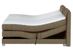 Palacio Tweepersoonsbed-Set Boxspring Hoofdbord + Elektrische Bedbodem + Matras + Topmatras Castel Van - 2X90X200Cm - Beige Stof