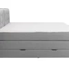 Palacio Boxspringbed-Set Boxspring Met Hoofdbord + Bedbodems Met Opbergruimte + Matras + Dekmatras - 160 X 200 Cm - Lichtgrijze Stof - Perama Van