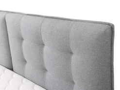 Palacio Boxspringbed-Set Boxspring Met Hoofdbord + Bedbodems Met Opbergruimte + Matras + Dekmatras - 160 X 200 Cm - Lichtgrijze Stof - Perama Van