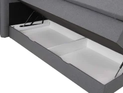 Palacio Boxspringbed-Set Boxspring Met Hoofdbord + Bedbodems Met Opbergruimte + Matras + Dekmatras - 160 X 200 Cm - Antracietkleurige Stof - Perama Van