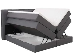 Palacio Boxspringbed-Set Boxspring Met Hoofdbord + Bedbodems Met Opbergruimte + Matras + Dekmatras - 160 X 200 Cm - Antracietkleurige Stof - Perama Van