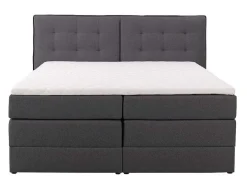 Palacio Boxspringbed-Set Boxspring Met Hoofdbord + Bedbodems Met Opbergruimte + Matras + Dekmatras - 180 X 200 Cm - Antracietkleurige Stof - Perama Van