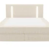Ysmée Boxspringbed-Set Boxspring Met Hoofdbord Met Ledverlichting + Bedbodem + Matras + Dekmatras - 180 X 200 Cm - Stof - Beige - Ono Van Ysmee