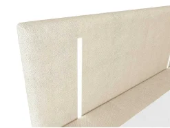Ysmée Boxspringbed-Set Boxspring Met Hoofdbord Met Ledverlichting + Bedbodem + Matras + Dekmatras - 180 X 200 Cm - Stof - Beige - Ono Van Ysmee