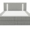 Ysmée Boxspringbed-Set Complete Boxspring Met Hoofdbord Met Ledverlichting + Bedbodem + Matras + Dekmatras - 160 X 200 Cm - Stof - Grijs - Ono Van Ysmee