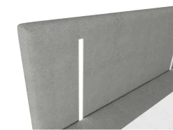 Ysmée Boxspringbed-Set Complete Boxspring Met Hoofdbord Met Ledverlichting + Bedbodem + Matras + Dekmatras - 180 X 200 Cm - Stof - Grijs - Ono Van Ysmee