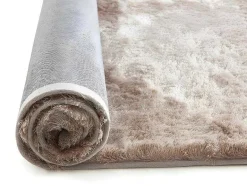 Vente-unique Klik-Klak En Bz Slaapbank-Set Donkergroene 3-Zitsslaapbank Launei En Taupekleurig Tapijt Dolce