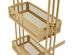 ModernLuxe Keukenmeubel-Set "Eat Standing": Bartafel En 2 Krukken - Metalen Structuur - Goud