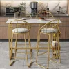 ModernLuxe Keukenmeubel-Set "Eat Standing": Bartafel En 4 Krukken - Metalen Structuur - Goud