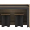 Vente-unique Keukenmeubel-Set Keukeneiland + 2 Krukken - Zwart En Licht Naturel - Nusice
