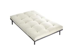 DREAMEA Set Matras En Lattenbodem-Set Lattenbodem + Futon 160 X 200 Cm - 100% Katoen - Shiva Van - Ecru