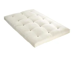 DREAMEA Set Matras En Lattenbodem-Set Lattenbodem + Futon 160 X 200 Cm - 100% Katoen - Shiva Van - Ecru