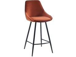 Vente-unique Barkruk-Set Van 2 Barkrukken - Fluweel - Terracotta - Masurie
