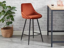 Vente-unique Barkruk-Set Van 2 Barkrukken - Fluweel - Terracotta - Masurie