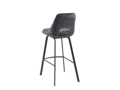 Maison Céphy Barkruk-Set Van 2 Barkrukken - Fluweel En Metaal - Antraciet - Keline