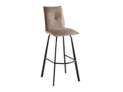 Vente-unique Barkruk-Set Van 2 Barkrukken - Fluweel En Metaal - Taupe - Indilane