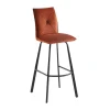 Vente-unique Barkruk-Set Van 2 Barkrukken - Fluweel En Metaal - Terracotta - Indilane