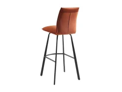 Vente-unique Barkruk-Set Van 2 Barkrukken - Fluweel En Metaal - Terracotta - Indilane
