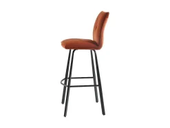 Vente-unique Barkruk-Set Van 2 Barkrukken - Fluweel En Metaal - Terracotta - Indilane