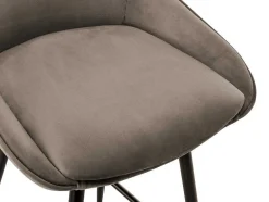 Vente-unique Barkruk-Set Van 2 Barkrukken Masurie - Fluweel - Taupe