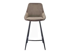 Vente-unique Barkruk-Set Van 2 Barkrukken Masurie - Fluweel - Taupe