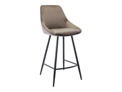 Vente-unique Barkruk-Set Van 2 Barkrukken Masurie - Fluweel - Taupe