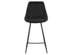 Vente-unique Barkruk-Set Van 2 Barkrukken Masurie - Velours - Zwart