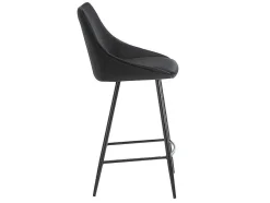 Vente-unique Barkruk-Set Van 2 Barkrukken Masurie - Velours - Zwart