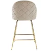 Vente-unique Barkruk-Set Van 2 Barkrukken Melbourne - Fluweel En Goudkleurig Metaal - Beige